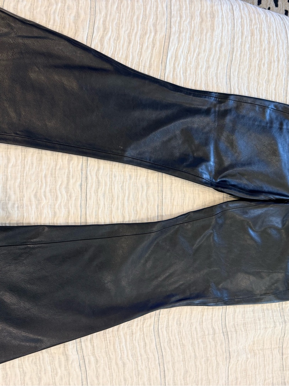 Veronica Beard Carson Ankle Flare Black Faux-Leather Flare Pants - Picture 11 of 14